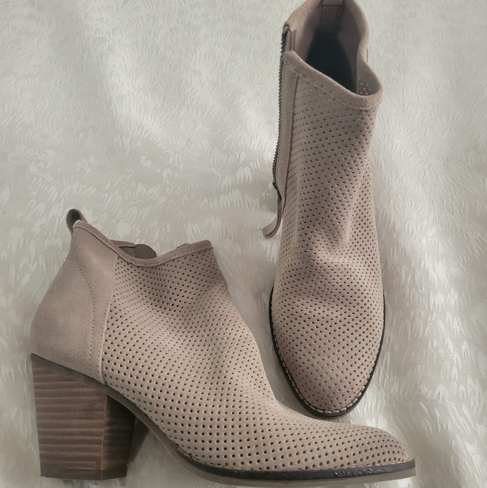 Taupe suede Booties size 7.5